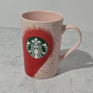 STARBUCKS COFFEE MUG Ceramic Cup Pink Red Heart 2020 Edition